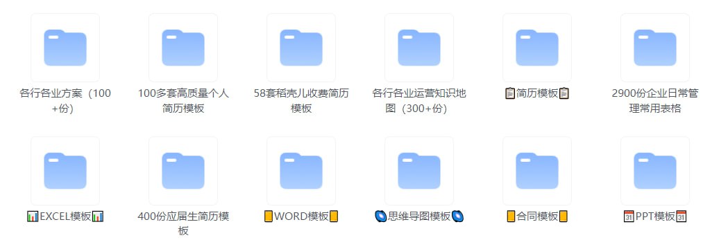 上万付费模板合集，应有尽有！共十二份，包含所有模板分类